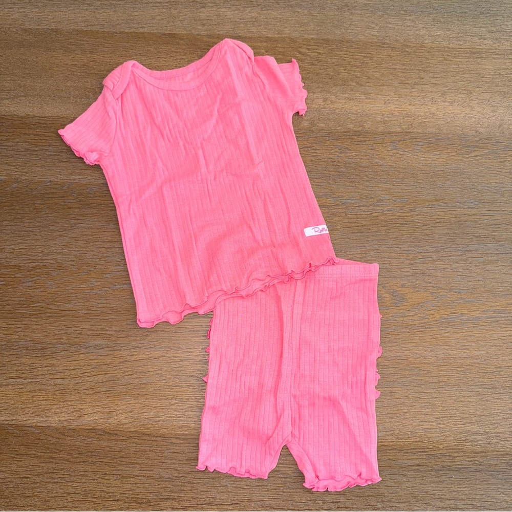 Ruffle Butts 2 Piece Shirt and Shorts Set.